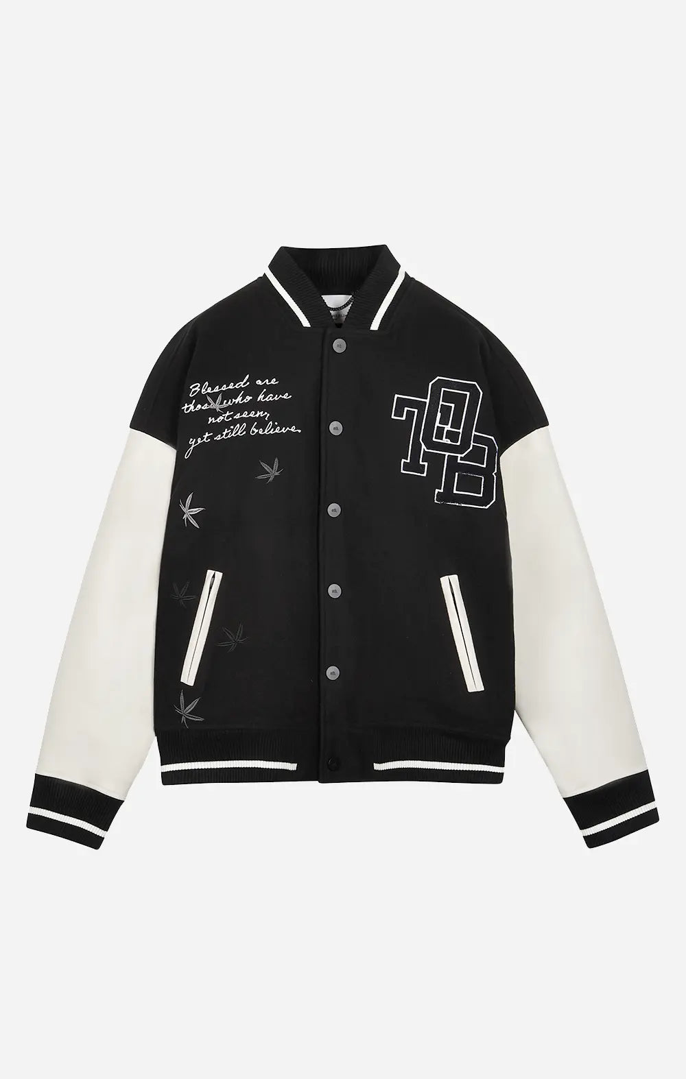 Black bomber varsity jacket best sale