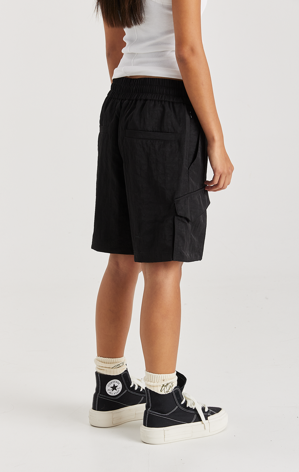 MIDNIGHT CRINKLE CARGO SHORT