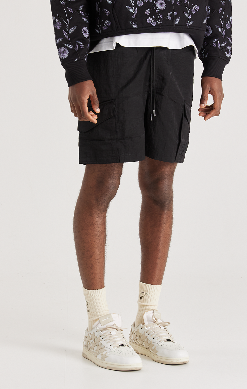 MIDNIGHT CRINKLE CARGO SHORT