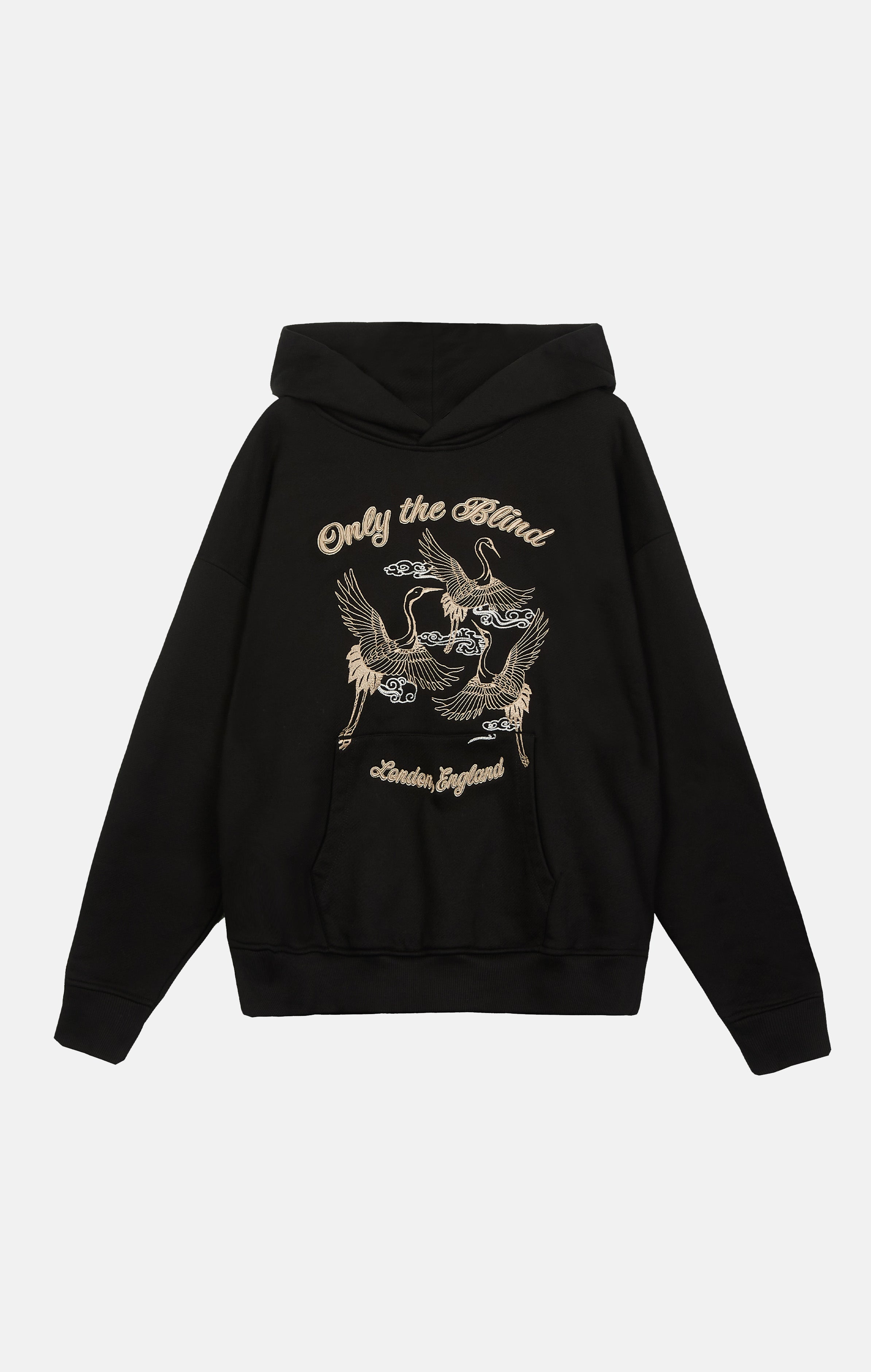 ONLY THE BLIND Crane Embroidered Hoodie