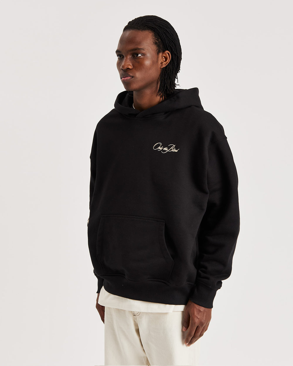 ONLY THE BLIND - Colt Black Embroidered Floral Hoodie